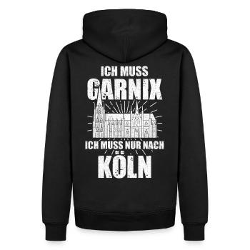 Kölner Dom Köln Karneval Jeck Kölle Alaaf Geschenk - Männer Premium Bio Hoodie - Schwarz - Hinten - Nico (187cm)