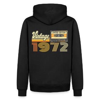 Vintage 1972 Kassette Mixtape - 48. Geburtstag - Männer Premium Bio Hoodie - Schwarz - Hinten - Nico (187cm)