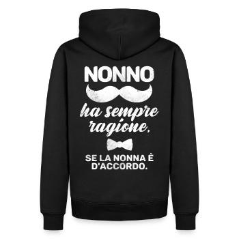 nonno ha sempre ragione - Sweat à capuche Premium bio Homme - noir - Dos - Nico (187cm)