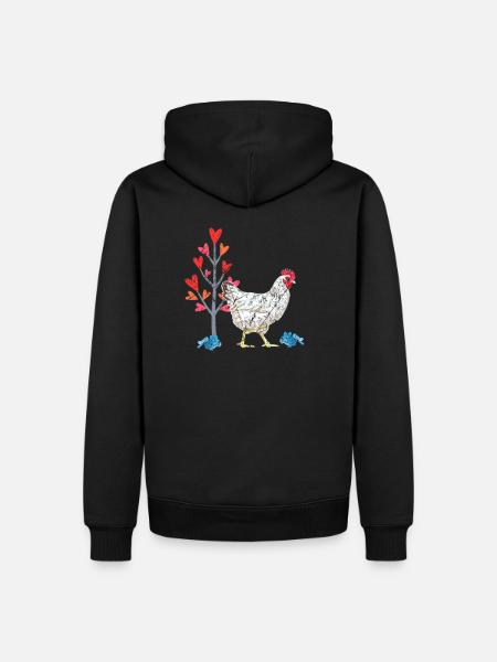 süßes Hühner Liebhaber Motiv, Huhn, Bauer, Eier - Männer Premium Bio Hoodie - Schwarz