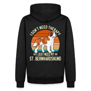 Just Need My Bernhardiner Hunderasse Geschenk - Männer Premium Bio Hoodie - Schwarz - Hinten - Nico (187cm)