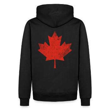 Canada Feuille d’érable - Sweat à capuche Premium bio Homme - noir - Dos - Nico (187cm)