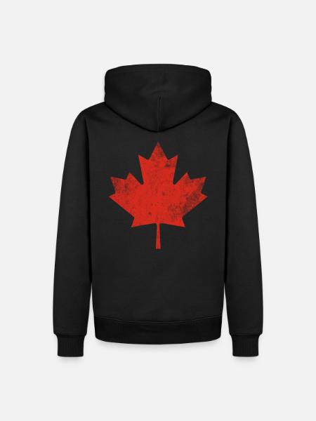 Kanada Ahornblatt - Männer Premium Bio Hoodie - Schwarz