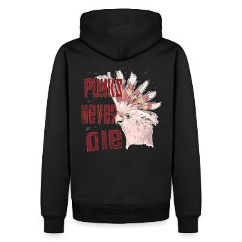 Papagei Kakadu Punks sterben nie Geschenk - Männer Premium Bio Hoodie - Schwarz - Hinten - Nico (187cm)