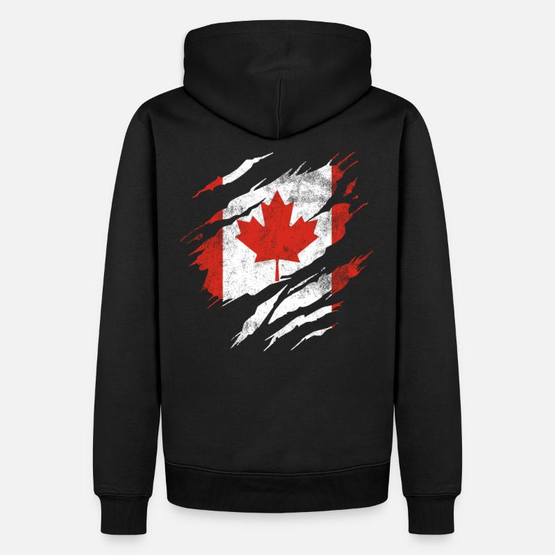 Drapeau du Canada - Sweat à capuche Premium bio Homme - noir