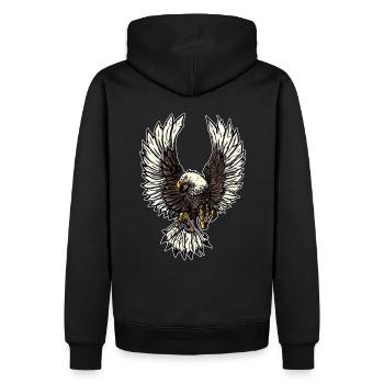 Aigle aigle tête d'aigle cadeau biker - Sweat à capuche Premium bio Homme - noir - Dos - Nico (187cm)