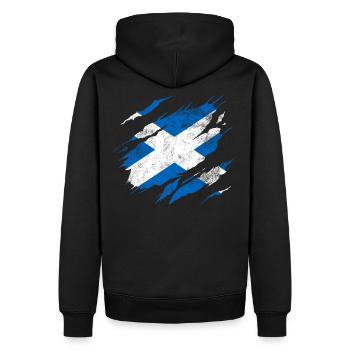 Drapeau Ecosse - Sweat à capuche Premium bio Homme - noir - Dos - Nico (187cm)