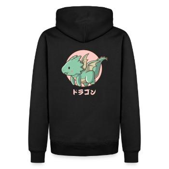 Fliegender Harajuku-Drache - Männer Premium Bio Hoodie - Schwarz - Hinten - Nico (187cm)