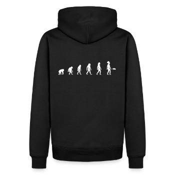 Evolution Baker Bakery Funshirt - Men’s Premium Organic Hoodie - black - Back - Nico (187cm)