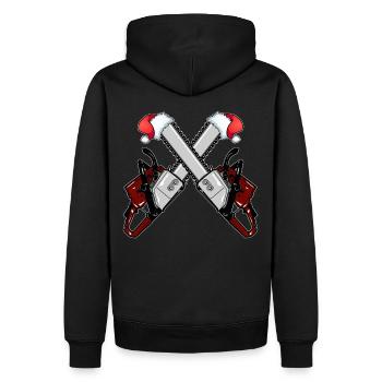 Tronçonneuse de Noël laid Tronçonneuse de Noël - Sweat à capuche Premium bio Homme - noir - Dos - Nico (187cm)