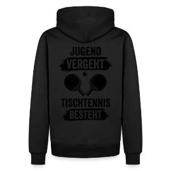 Tischtennis Tischtennisball Tischtennisspieler Ges - Männer Premium Bio Hoodie - Schwarz - Hinten - Nico (187cm)