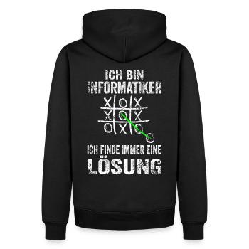 Informatiker Softwareentwickler Informatik Lustige - Männer Premium Bio Hoodie - Schwarz - Hinten - Nico (187cm)