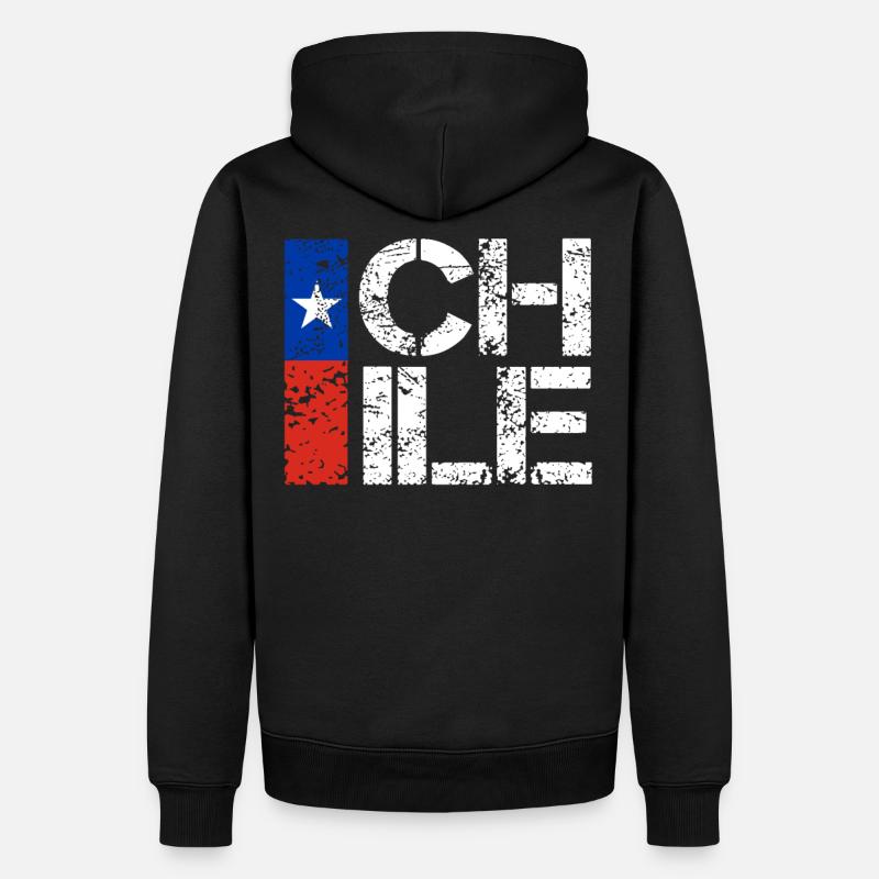 Chile - Männer Premium Bio Hoodie - Schwarz