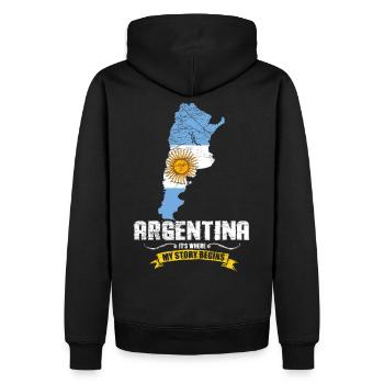 Argentinien - Männer Premium Bio Hoodie - Schwarz - Hinten - Nico (187cm)