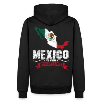 Mexiko - Männer Premium Bio Hoodie - Schwarz - Hinten - Nico (187cm)