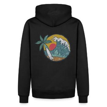 Plage - Sweat à capuche Premium bio Homme - noir - Dos - Nico (187cm)