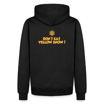 Ne mange pas de neige jaune - Sweat à capuche Premium bio Homme - noir - Dos - Nico (187cm)