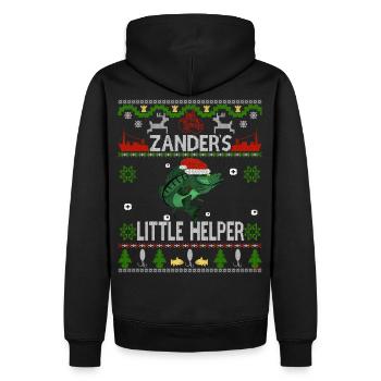 Zander Claus ® Zander’s little Helper - Sweat à capuche Premium bio Homme - noir - Dos - Nico (187cm)