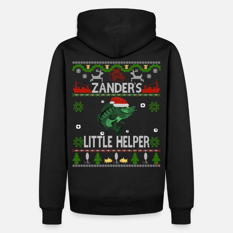 Zander Claus ® Zander´s little Helper - Männer Premium Bio Hoodie - Schwarz