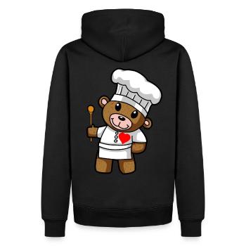 Koch Teddy Chefkoch Restaurant Berufe kochen - Männer Premium Bio Hoodie - Schwarz - Hinten - Nico (187cm)