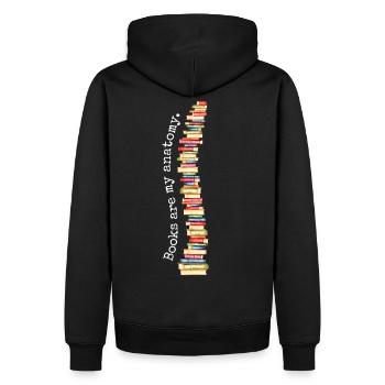 Books Books Are My Anatomy Spine Bookworm - Men’s Premium Organic Hoodie - black - Back - Nico (187cm)
