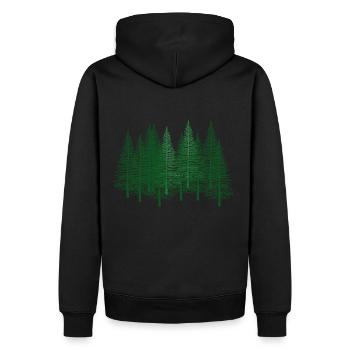 Fir forest tree hiking nature ecology Finland - Men’s Premium Organic Hoodie - black - Back - Nico (187cm)