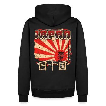 Japan - Männer Premium Bio Hoodie - Schwarz - Hinten - Nico (187cm)