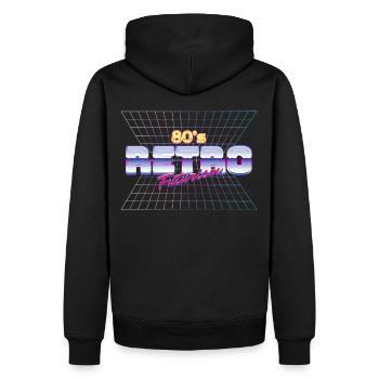 80's Retro Vintage Disco 80er Geschenk - Männer Premium Bio Hoodie - Schwarz - Hinten - Nico (187cm)