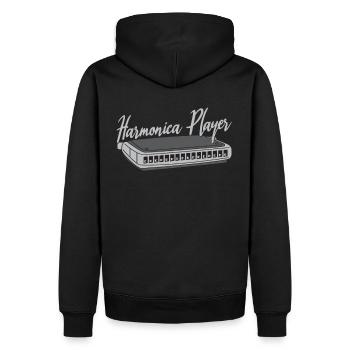 Harmonica Player Harmonica Harmonica Gift - Men’s Premium Organic Hoodie - black - Back - Nico (187cm)
