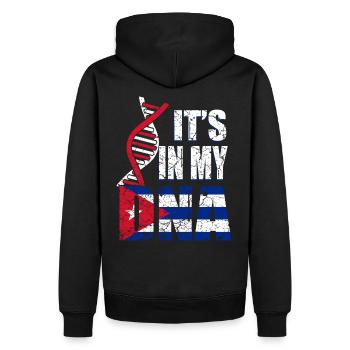 Kuba ist in meiner DNA - Männer Premium Bio Hoodie - Schwarz - Hinten - Nico (187cm)