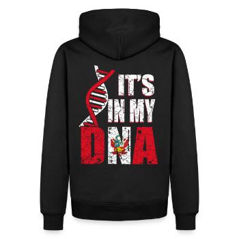 Peru ist in meiner DNA - Männer Premium Bio Hoodie - Schwarz - Hinten - Nico (187cm)
