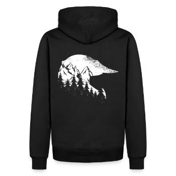 moto life Motocross Helm - Männer Premium Bio Hoodie - Schwarz - Hinten - Nico (187cm)
