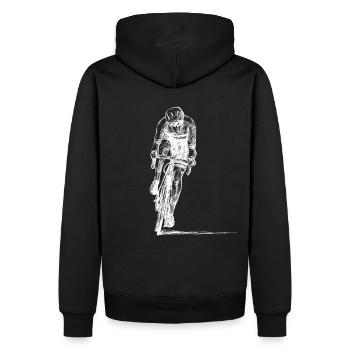 Rennräder - Männer Premium Bio Hoodie - Schwarz - Hinten - Nico (187cm)