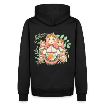 Matroschka Russland Babuschka Puppe - Männer Premium Bio Hoodie - Schwarz - Hinten - Nico (187cm)
