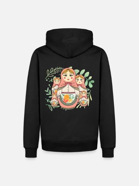 Matryoshka Russia Babushka doll - Men’s Premium Organic Hoodie - black