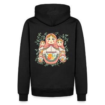 Matroschka Russland Babuschka Puppe - Männer Premium Bio Hoodie - Schwarz - Hinten - Nico (187cm)