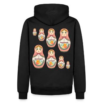 Matroschka Russland Babuschka Puppe - Männer Premium Bio Hoodie - Schwarz - Hinten - Nico (187cm)