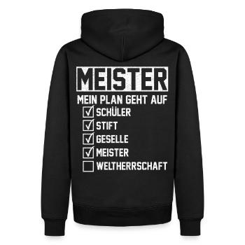 Meister Handwerksmeister Mechatroniker Tischler Ge - Männer Premium Bio Hoodie - Schwarz - Hinten - Nico (187cm)