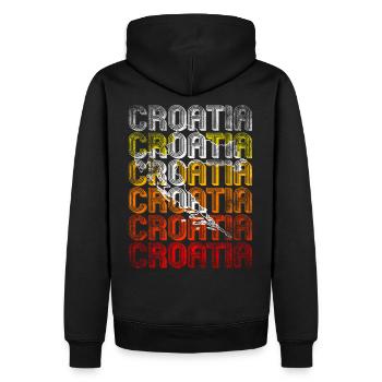 Kroatien - Männer Premium Bio Hoodie - Schwarz - Hinten - Nico (187cm)