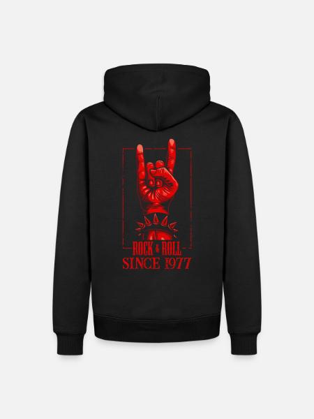 Rock & Roll Since 1977 - 43. Geburtstagsgeschenk - Männer Premium Bio Hoodie - Schwarz
