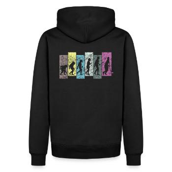 Cadeau de hockey sur l’évolution - Sweat à capuche Premium bio Homme - noir - Dos - Nico (187cm)