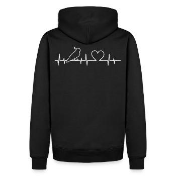 Cockatiel Heartbeat Cockatiel Propriétaire P - Sweat à capuche Premium bio Homme - noir - Dos - Nico (187cm)