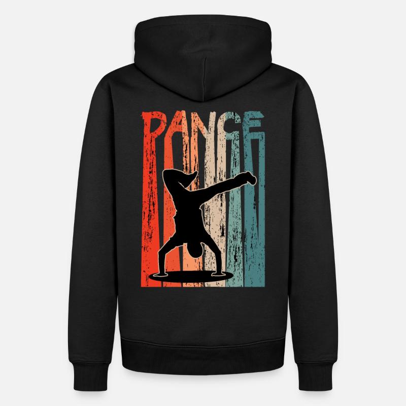 Breakdance B-Boy Retro - Männer Premium Bio Hoodie - Schwarz