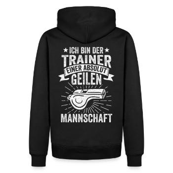 Trainer Lehrmeister Coach Mentor Teamleitung Gesch - Männer Premium Bio Hoodie - Schwarz - Hinten - Nico (187cm)