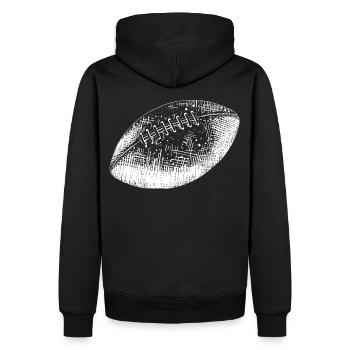 American Football Sport Fan Geschenkidee - Männer Premium Bio Hoodie - Schwarz - Hinten - Nico (187cm)