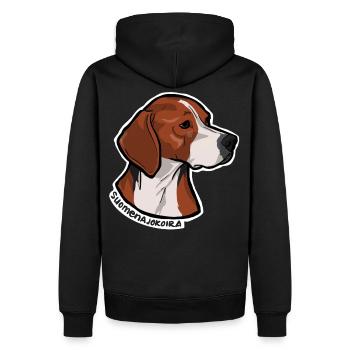 Chien finlandais - Sweat à capuche Premium bio Homme - noir - Dos - Nico (187cm)