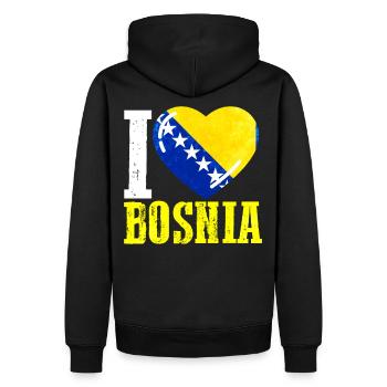 J’aime la Bosnie - Sweat à capuche Premium bio Homme - noir - Dos - Nico (187cm)