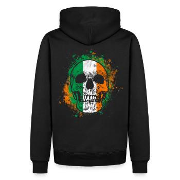 Irischer Totenkopf - Männer Premium Bio Hoodie - Schwarz - Hinten - Nico (187cm)