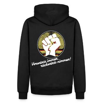 DDR - Vorwärts immer, rückwärts nimmer ! - Männer Premium Bio Hoodie - Schwarz - Hinten - Nico (187cm)