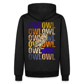 Owl - Men’s Premium Organic Hoodie - black - Back - Nico (187cm)